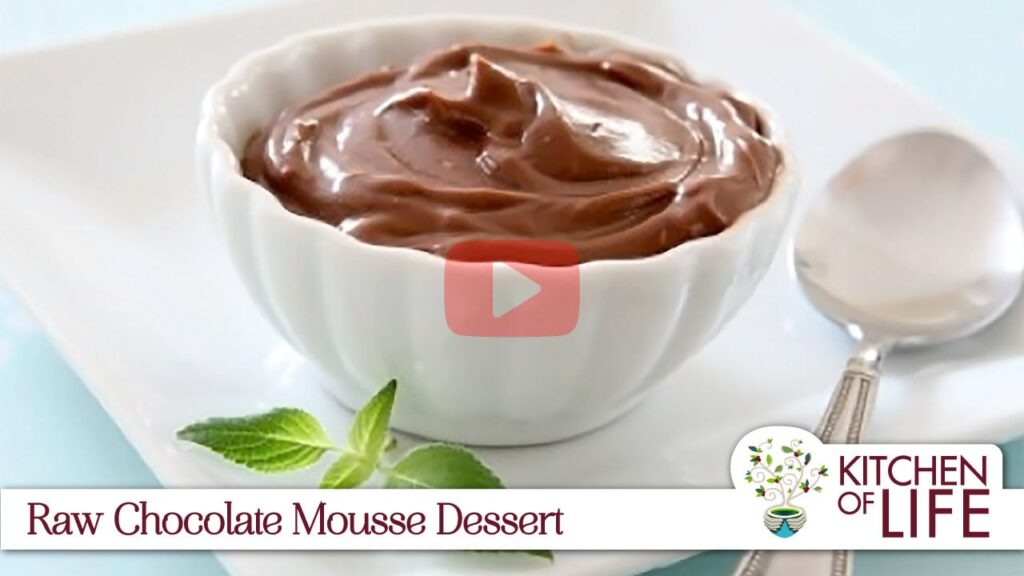 Raw Chocolate Mousse Pudding Dessert that's vegan and dairy-free from Kitchen of Life's Laura Bushey