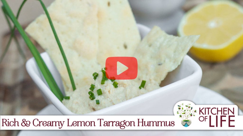Rich, creamy lemon tarragon hummus from Laura Bushey of kitchenoflife.com